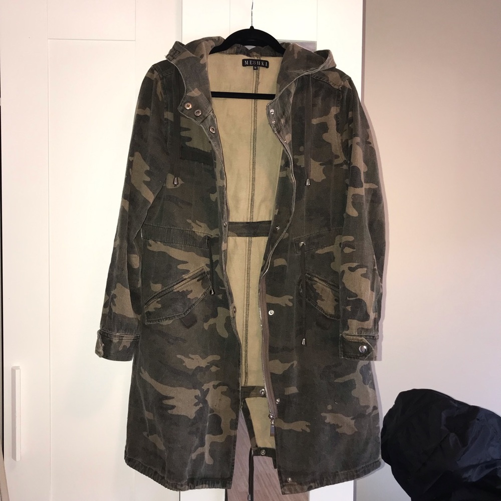 Meshki Longline Camo Jacket - M